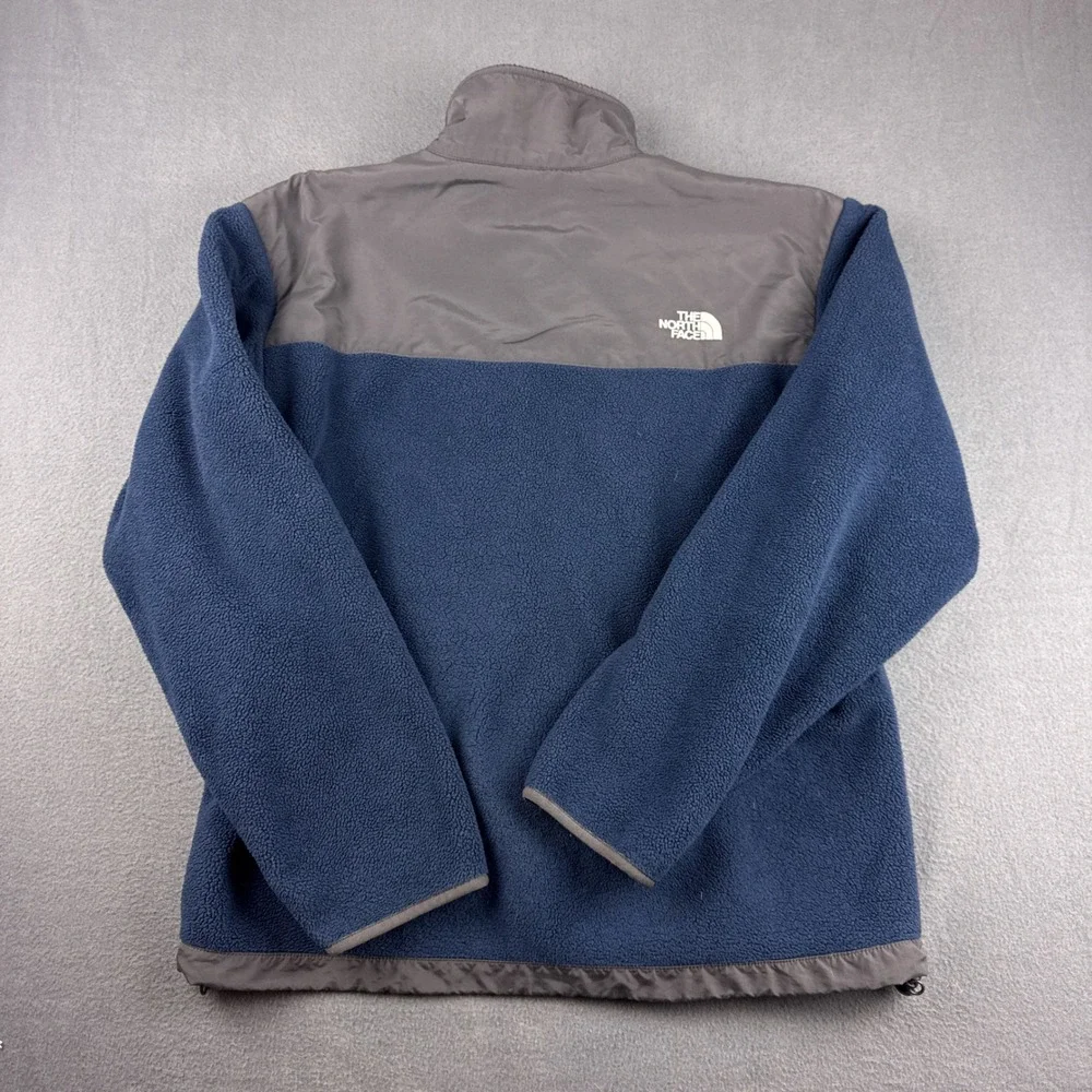 The North Face Denali Jacket Men's M Blue Gray Polartec Fleece Full Zip Outdoor